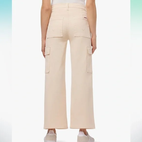 NWT Hudson Jeans Rosalie High Waisted Cargo Jeans in Bleached Sand - Picture 2 of 11